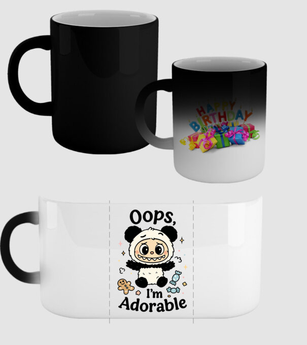 Oops, I'm adorable model negru pe tricou