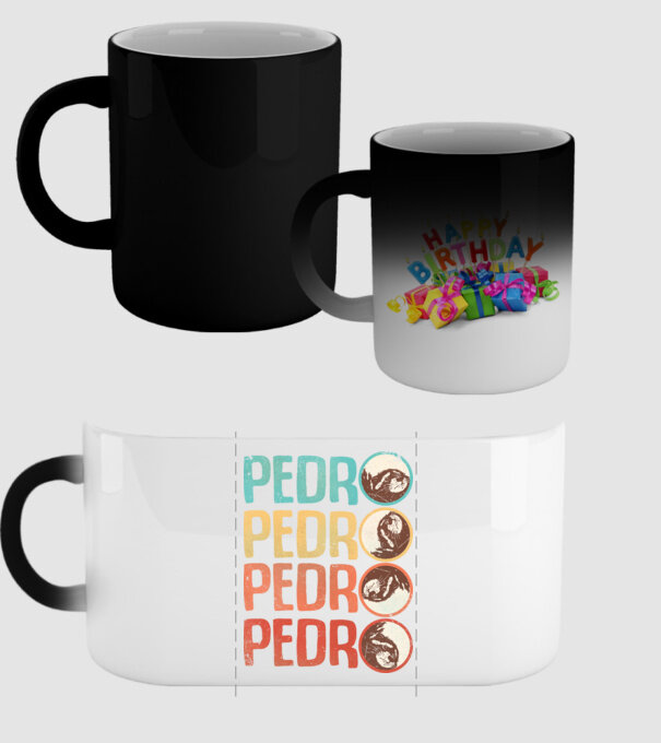Pedro Pedro retro model negru pe tricou