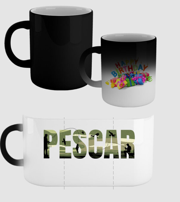 PESCAR model negru pe tricou
