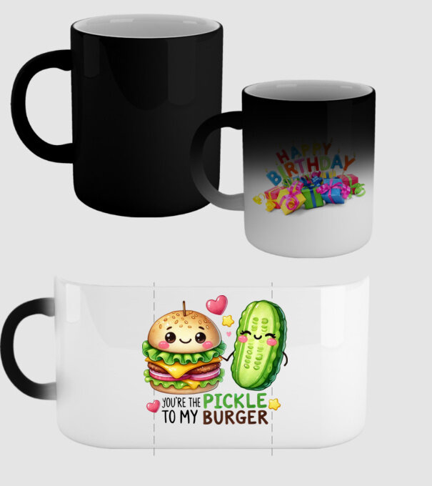 Pickle to my Burger model negru pe tricou
