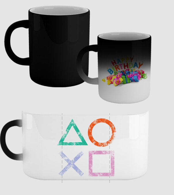 PlayStation icon model negru pe tricou