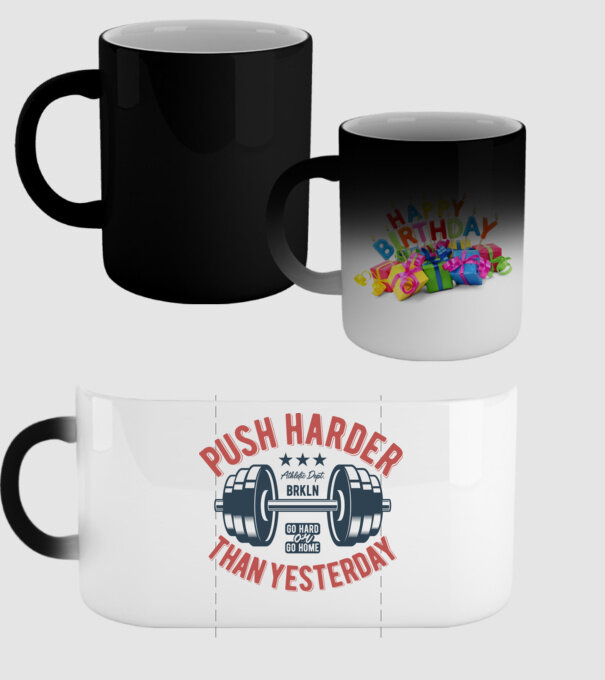 push harder model negru pe tricou