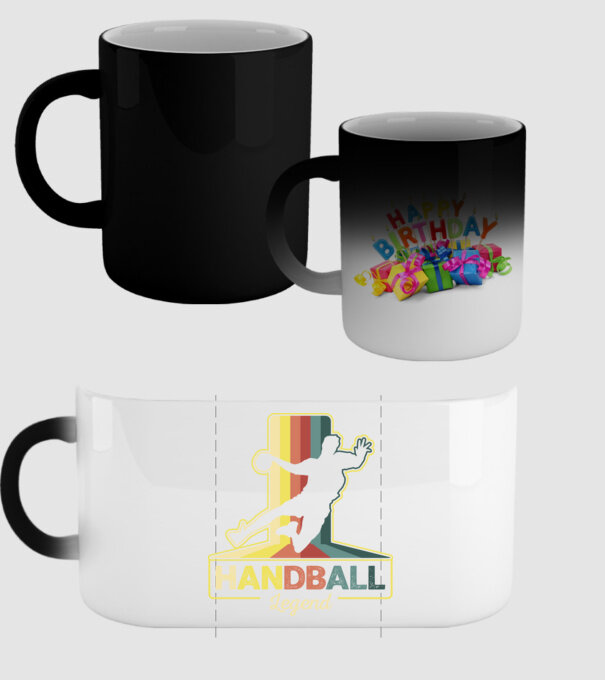 Retro Handball legend model negru pe tricou