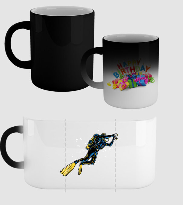 Scuba driver with light model negru pe tricou