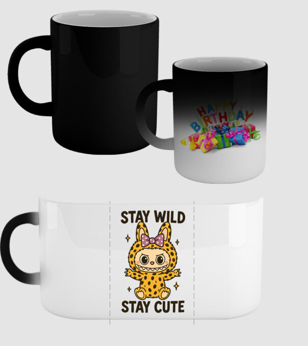 Stay wild - Labubu model negru pe tricou
