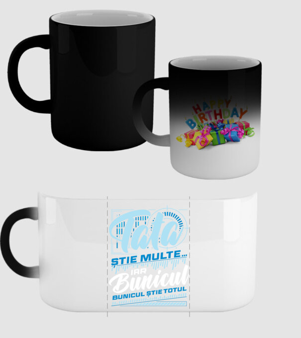 Tata știe multe iar bunicul știe totul model negru pe tricou