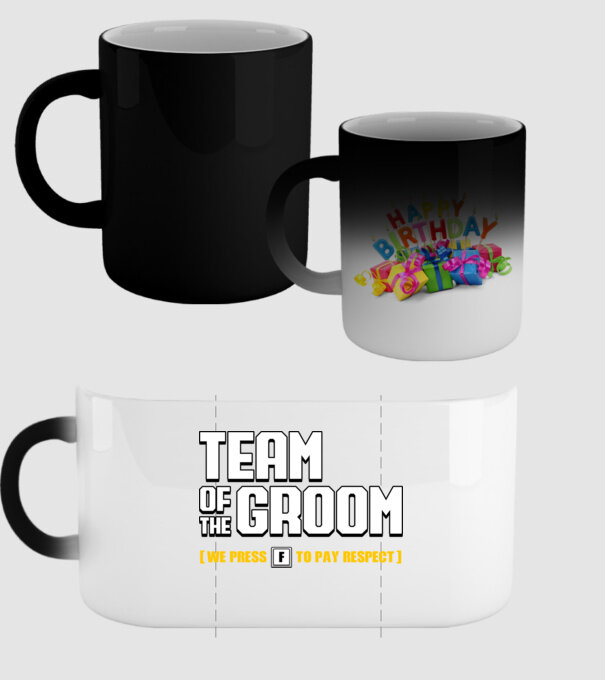 Team of the Groom model negru pe tricou