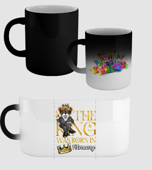 The king was born int FEBRUARY model negru pe tricou