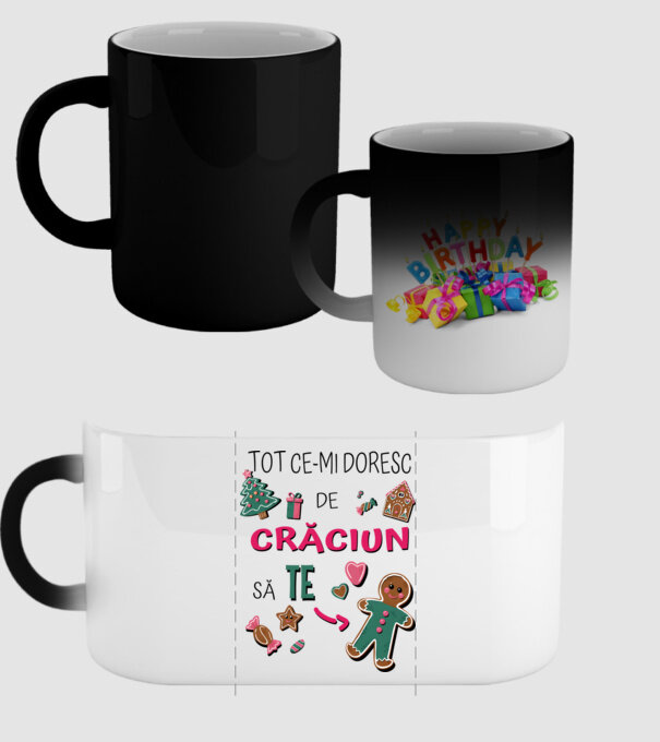 Tot ce-mi doresc de Crăciun să TE om alb model negru pe tricou