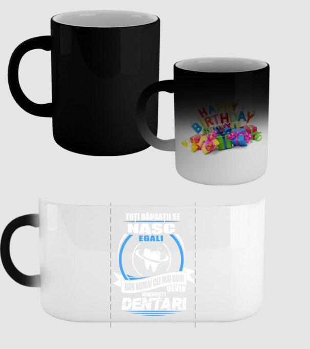 Toți bărbații se nasc egali igieniști dentari model negru pe tricou