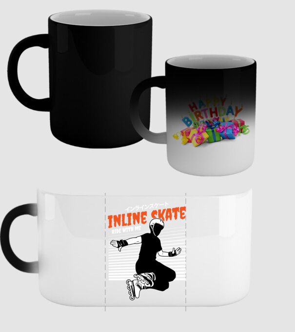 TR inlineskate model negru pe tricou