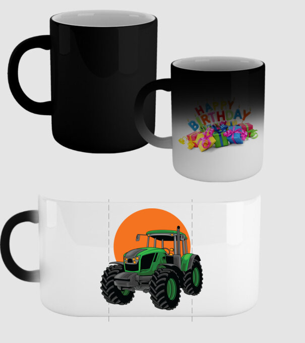 TRACTOR model negru pe tricou