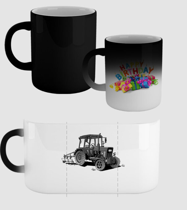 TRACTOR model negru pe tricou