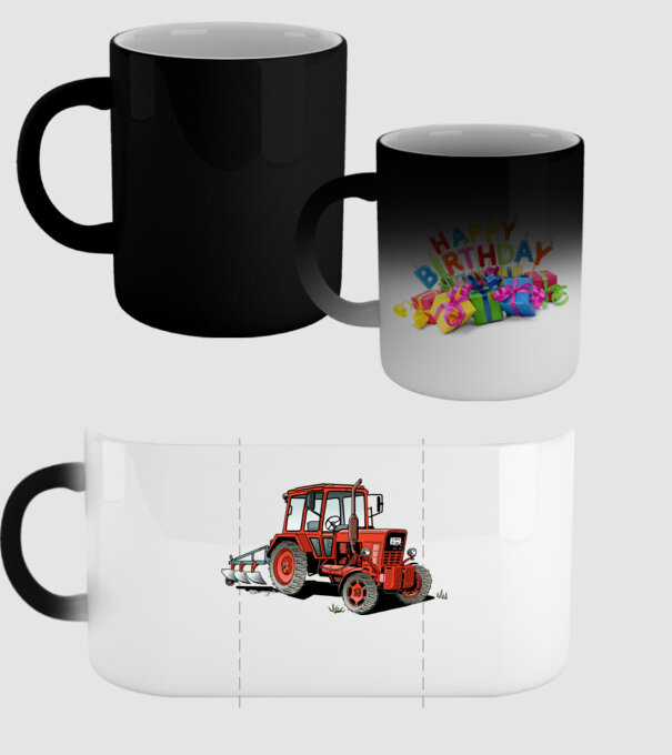 TRACTOR model negru pe tricou