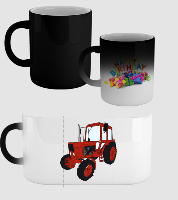 TRACTOR model negru pe tricou