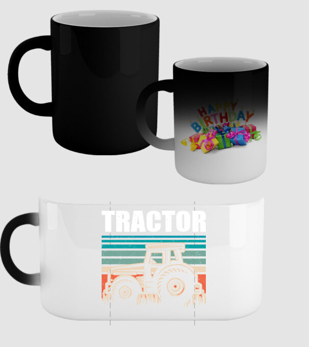 TRACTOR model negru pe tricou