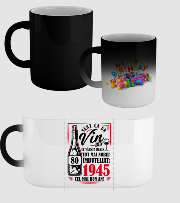 Un Vin Bun 1945 - Alb model negru pe tricou