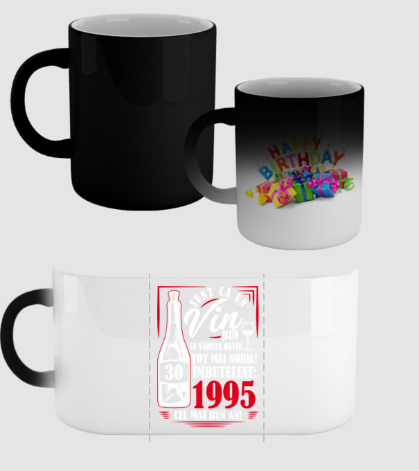 Un Vin Bun 1995 - Negru model negru pe tricou
