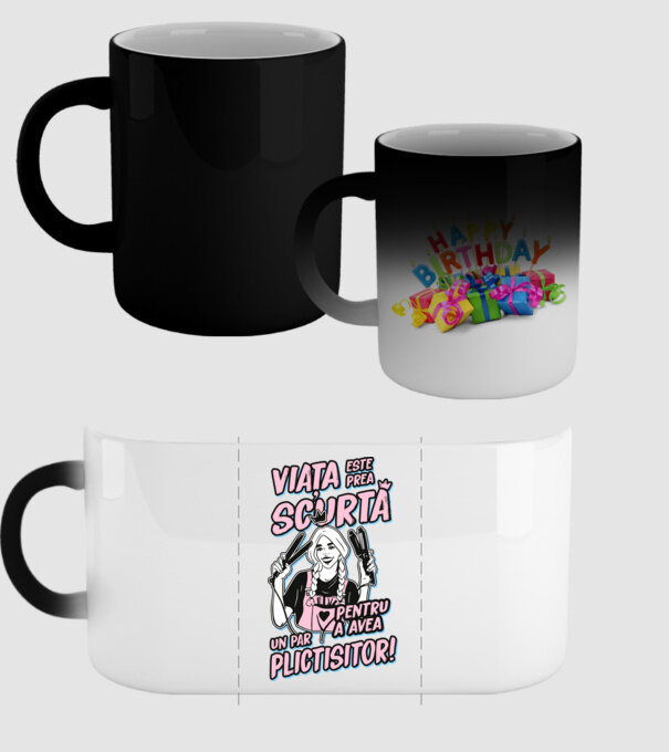 viata este prea scurta pentru a avea un par plictisitor model negru pe tricou