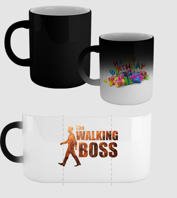 Walking boss model negru pe tricou