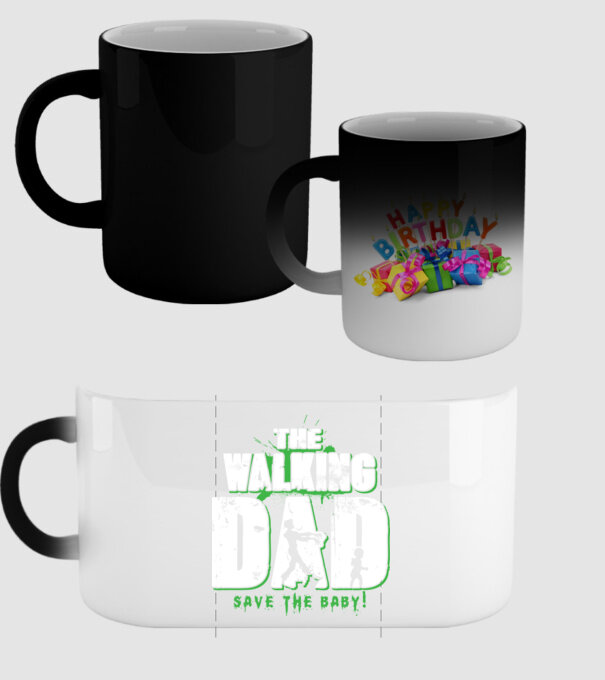 Walking dad green model negru pe tricou
