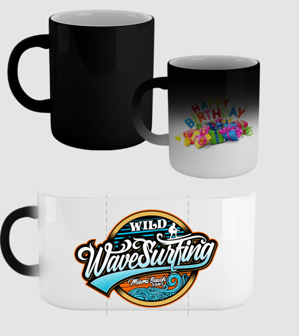WaveSurfing model negru pe tricou