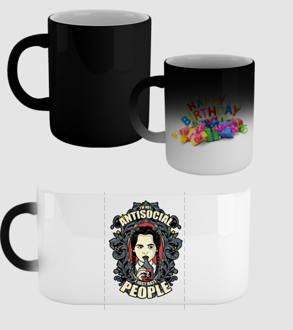 WEDNESDAY - Just hate people model negru pe tricou