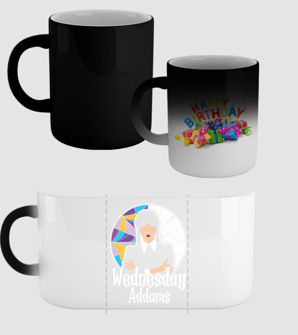 Wednesday Window colorful model negru pe tricou