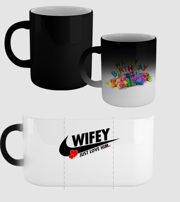Wifey Just love him model negru pe tricou