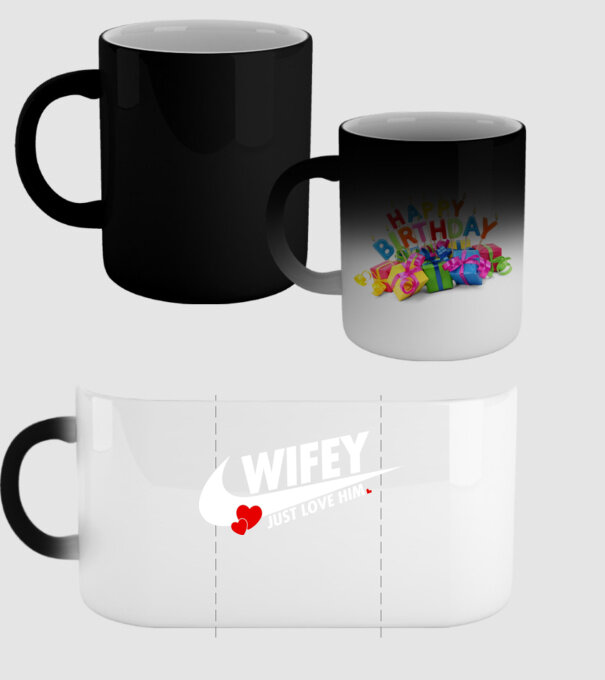 Wifey Just love him alb model negru pe tricou