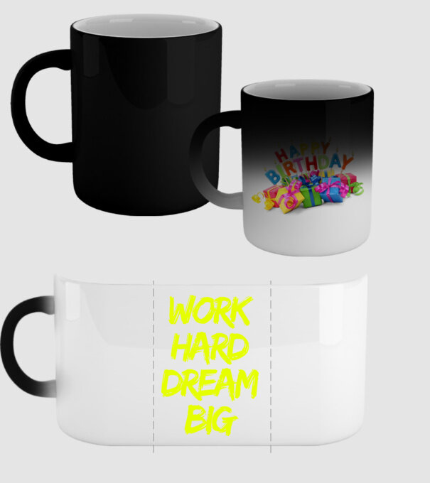 Work Hard Dream Big model negru pe tricou