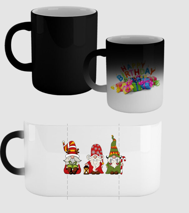 Xmas gnomes 2 model negru pe tricou