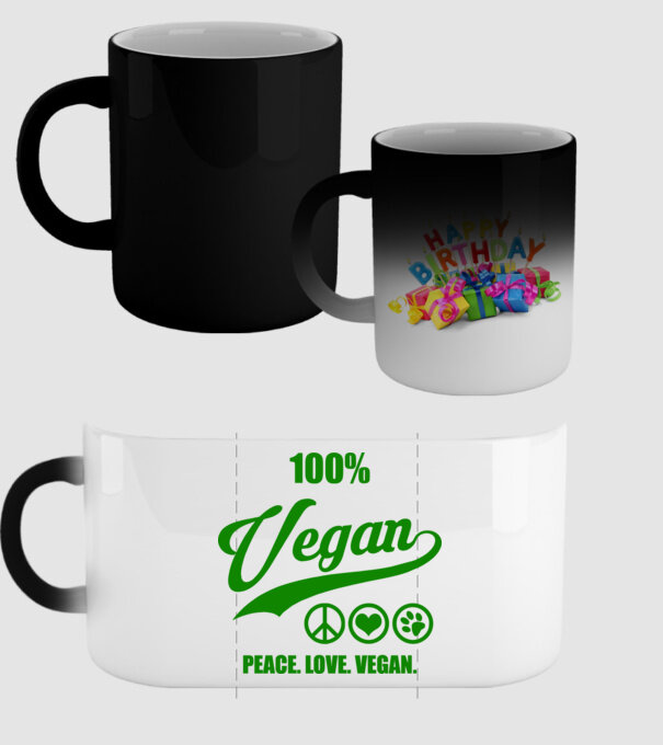 100% vegan model negru pe tricou