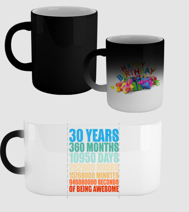 30 years of being awesome model negru pe tricou