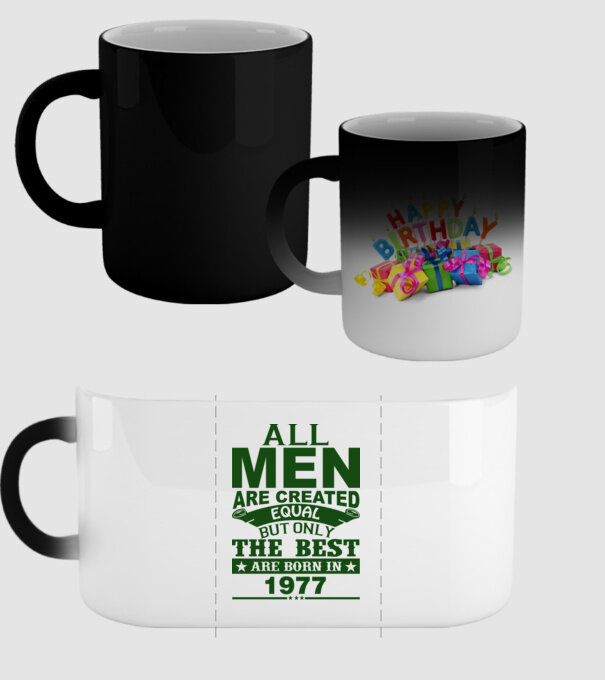 All men are created - 1977 model negru pe tricou