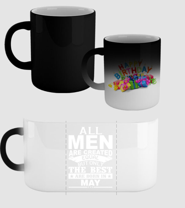 All men are created equal but only the best are born in may model negru pe tricou