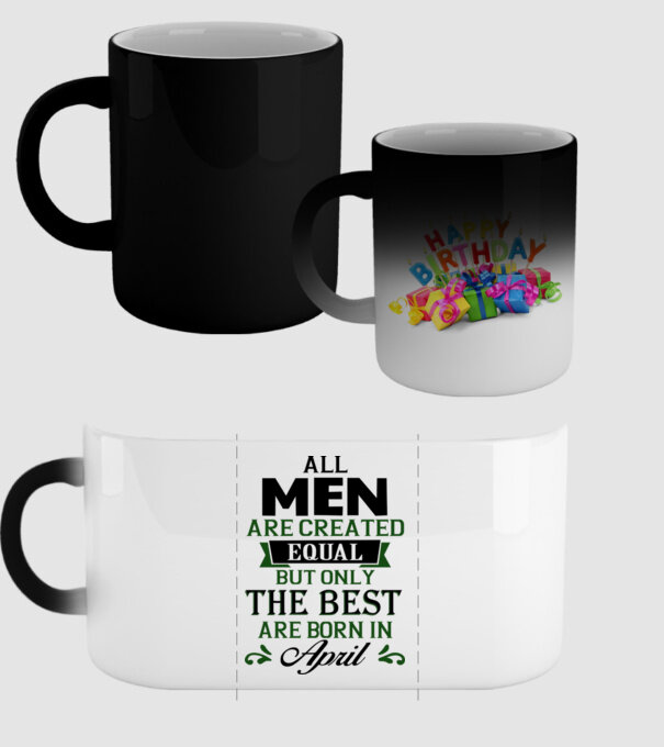All men created equal but only the beat are born in april model negru pe tricou