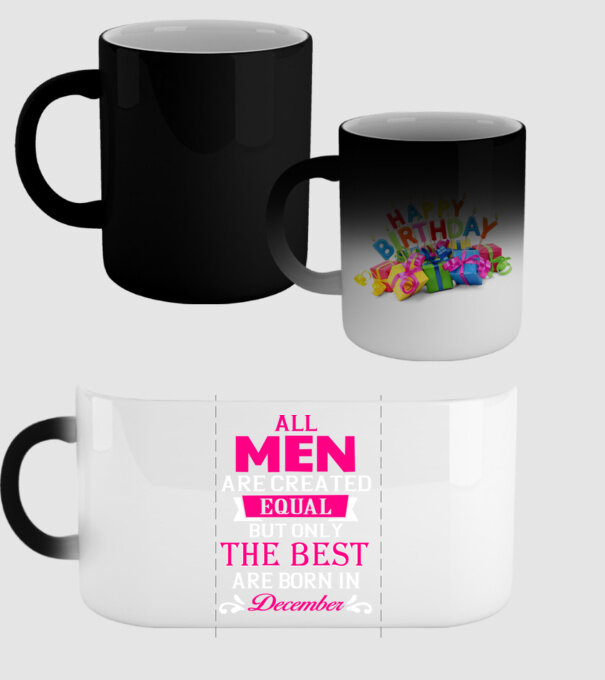 All men created equal but only the beat are born in december model negru pe tricou