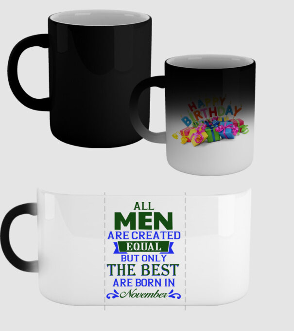 All men created equal but only the beat are born in november model negru pe tricou