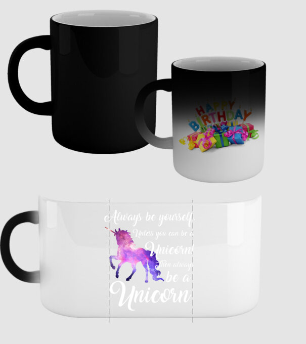 Always be UNICORN model negru pe tricou
