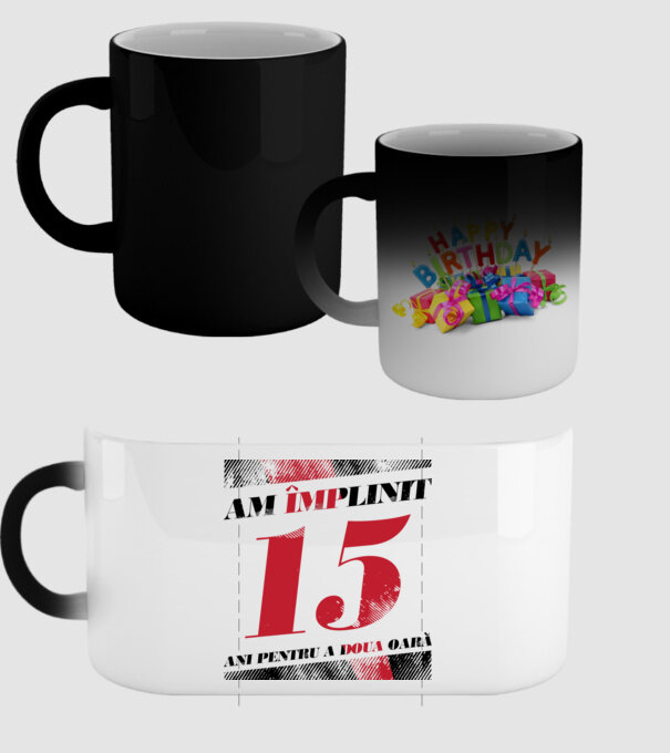 Am împlinit 15 ani pentru a doua oară model negru pe tricou