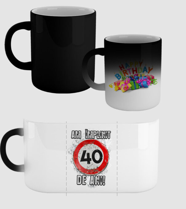 Am împlinit 40 de ani! model negru pe tricou