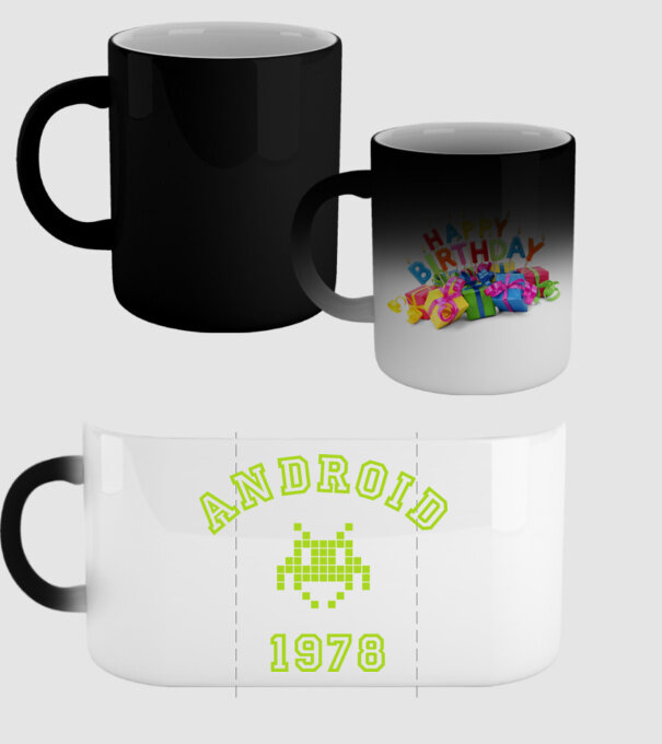 android model negru pe tricou
