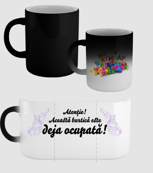 Atenție! Această burtică este deja ocupată! model negru pe tricou