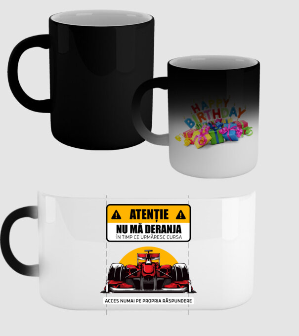 Atenție model negru pe tricou