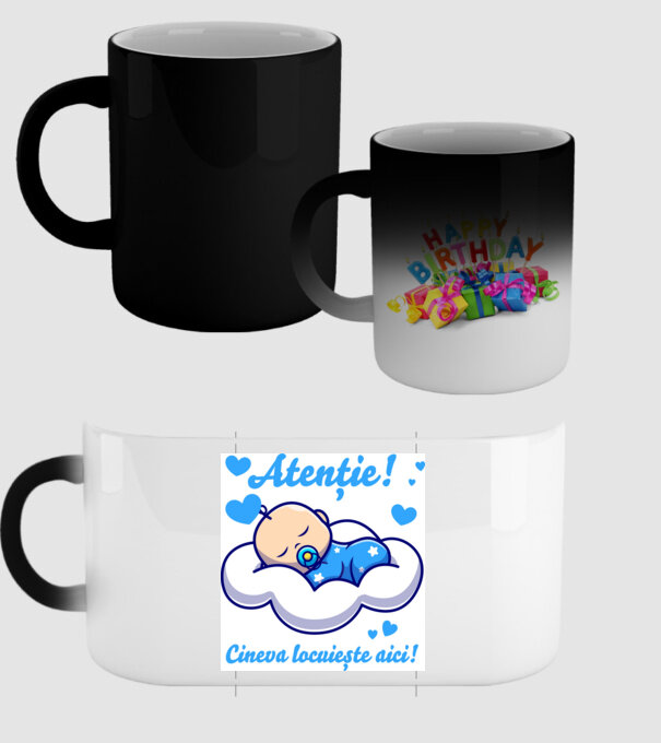 Atenție! Cineva locuiește aici! model negru pe tricou