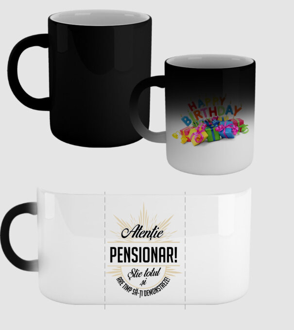 Atenție pensionar! Știe totul și are timp să-ți demonstreze! model negru pe tricou