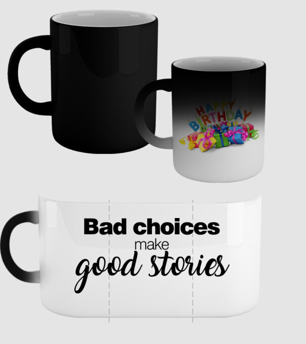 Bad choices model negru pe tricou