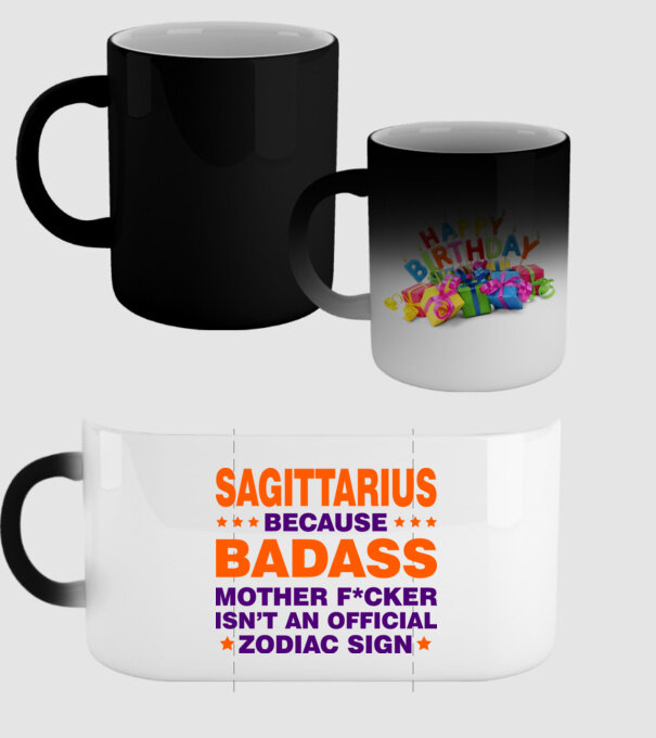 Badass zodiac SAGITTARIUS model negru pe tricou