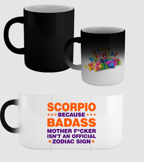 Badass zodiac SCORPIO model negru pe tricou